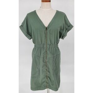 Universal Thread Womens Small Green Full Zip Utility Dress New With Tags‎